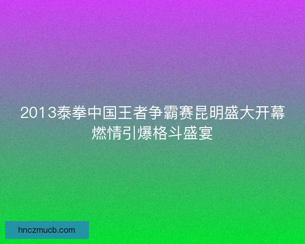 2013泰拳中国王者争霸赛昆明盛大开幕燃情引爆格斗盛宴